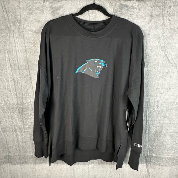 NFL Tops - NFL Carolina Panthers Top Womens Large Black Tunic Logo NEW Long Sleeve Football
